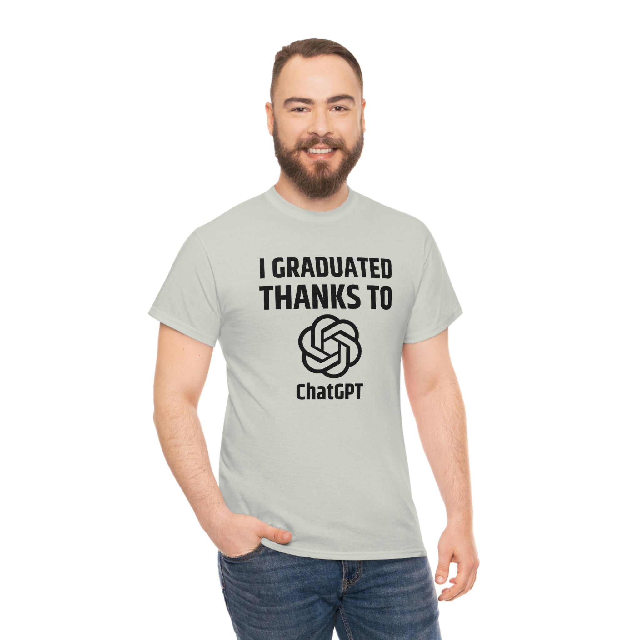 I Graduated Thanks to ChatGPT- Unisex Heavy Cotton Tee