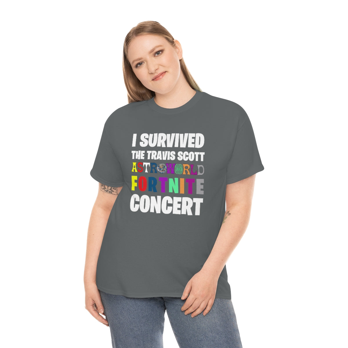 I SURVIVED THE TRAVIS SCOTT FORTNITE CONCERT - Unisex Heavy Cotton Tee - All Colors