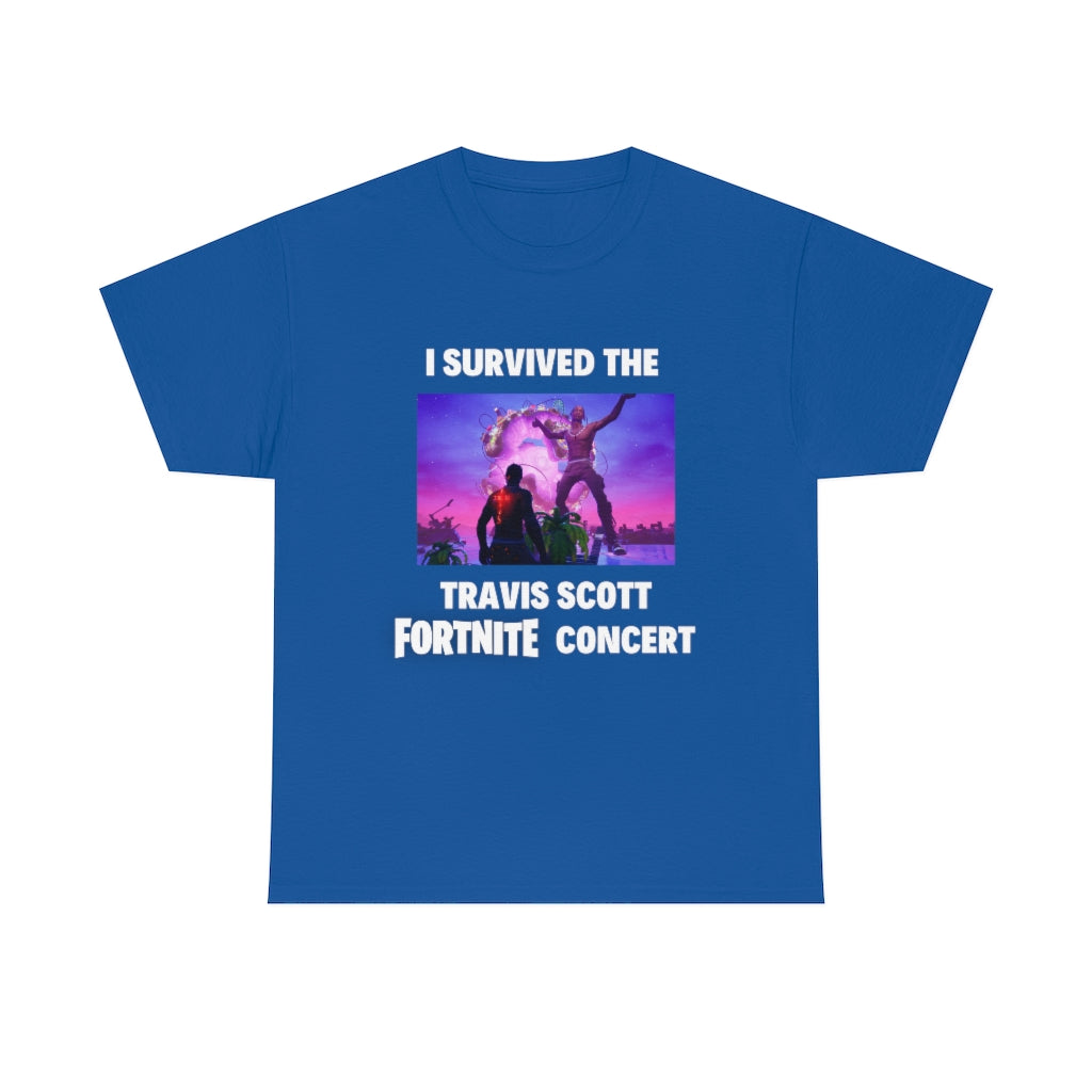 I Survived the Travis Scott Fortnite Concert - Unisex Heavy Cotton Tee - All Colors