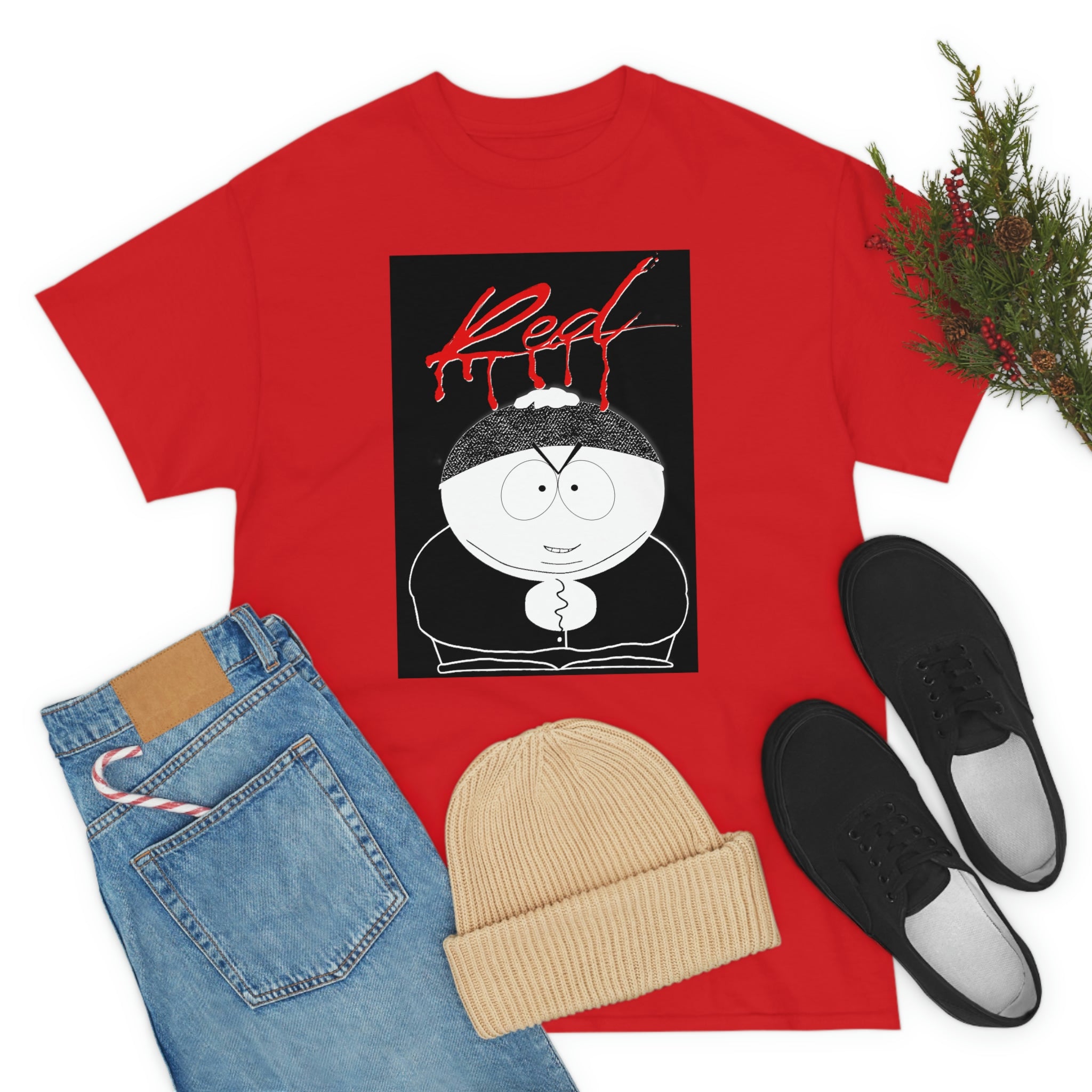 Playboi Cartman (Eric Cartman from South Park) Whole Lotta Red Album Cover - Unisex Heavy Cotton Tee