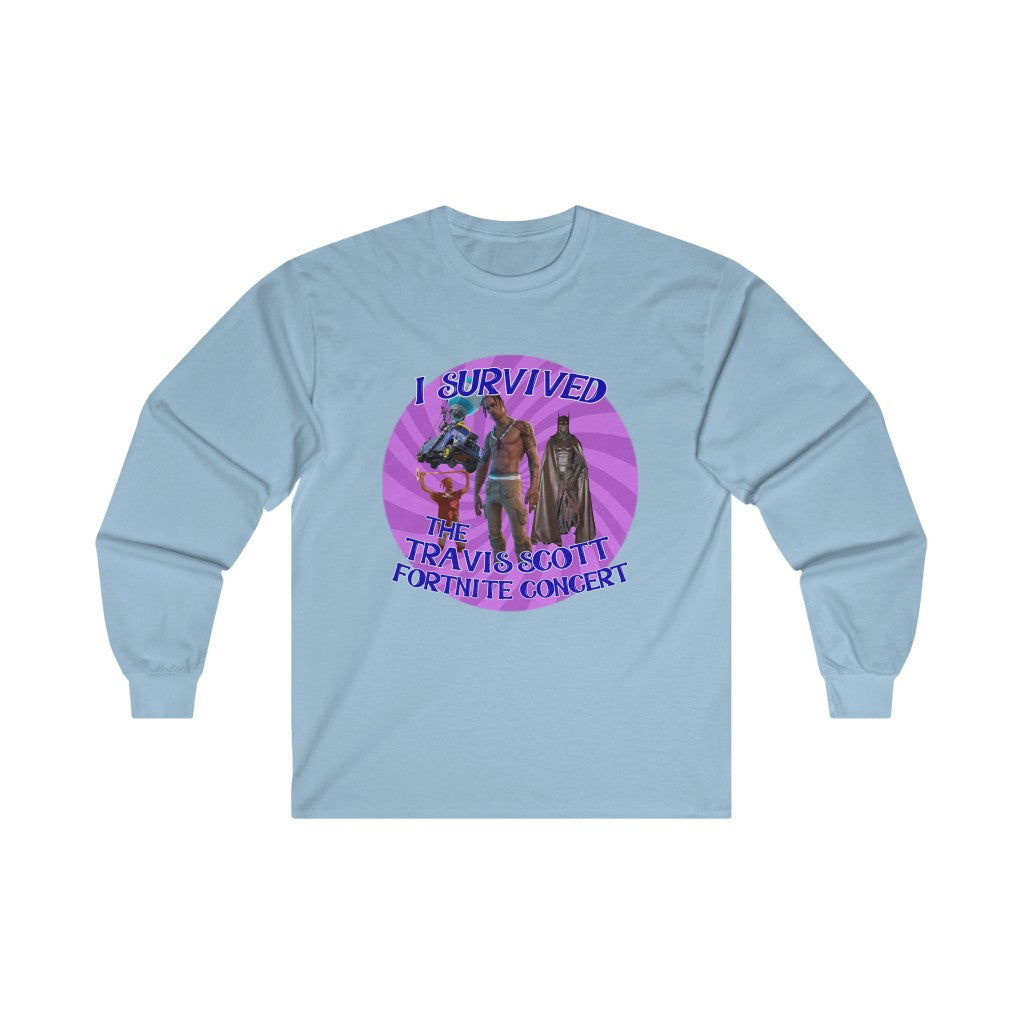 I Survived the Travis Scott Fortnite Concert - Ultra Cotton Long Sleeve Tee - All Colors