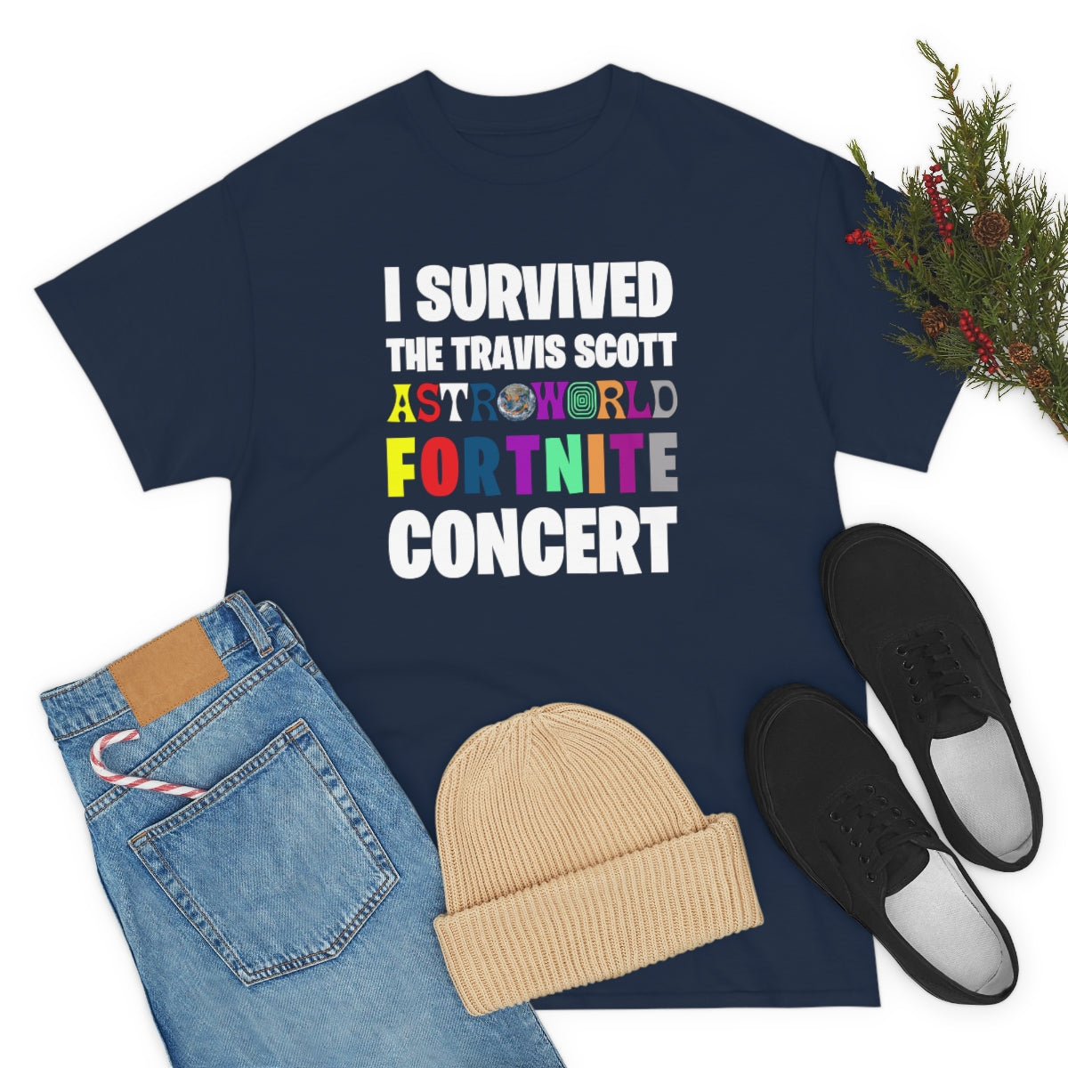 I SURVIVED THE TRAVIS SCOTT FORTNITE CONCERT - Unisex Heavy Cotton Tee - All Colors