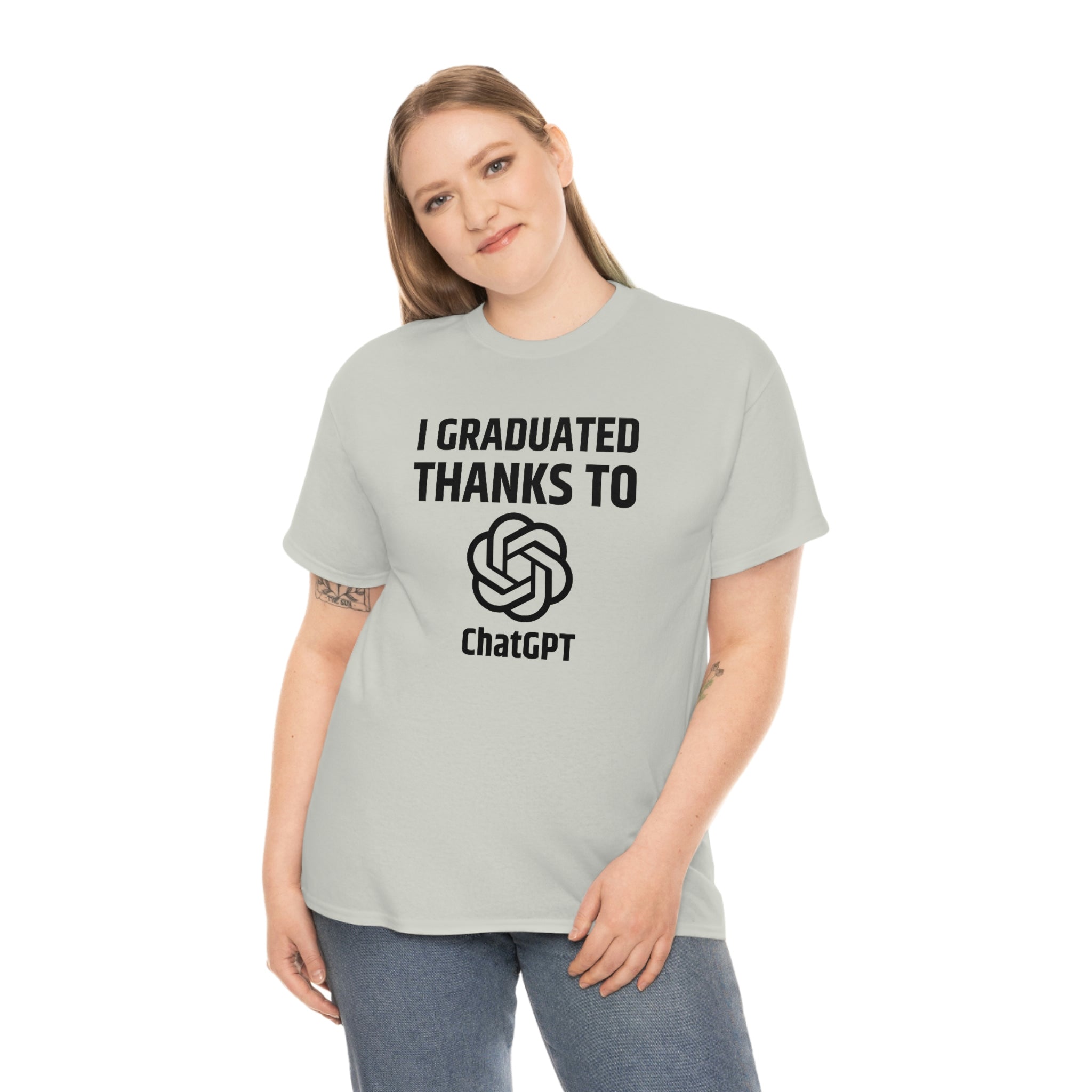 I Graduated Thanks to ChatGPT- Unisex Heavy Cotton Tee