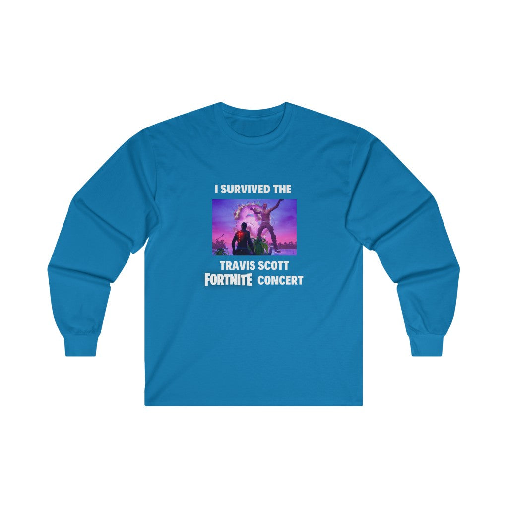 I Survived the Travis Scott Fortnite Concert - Ultra Cotton Long Sleeve Tee - All Colors