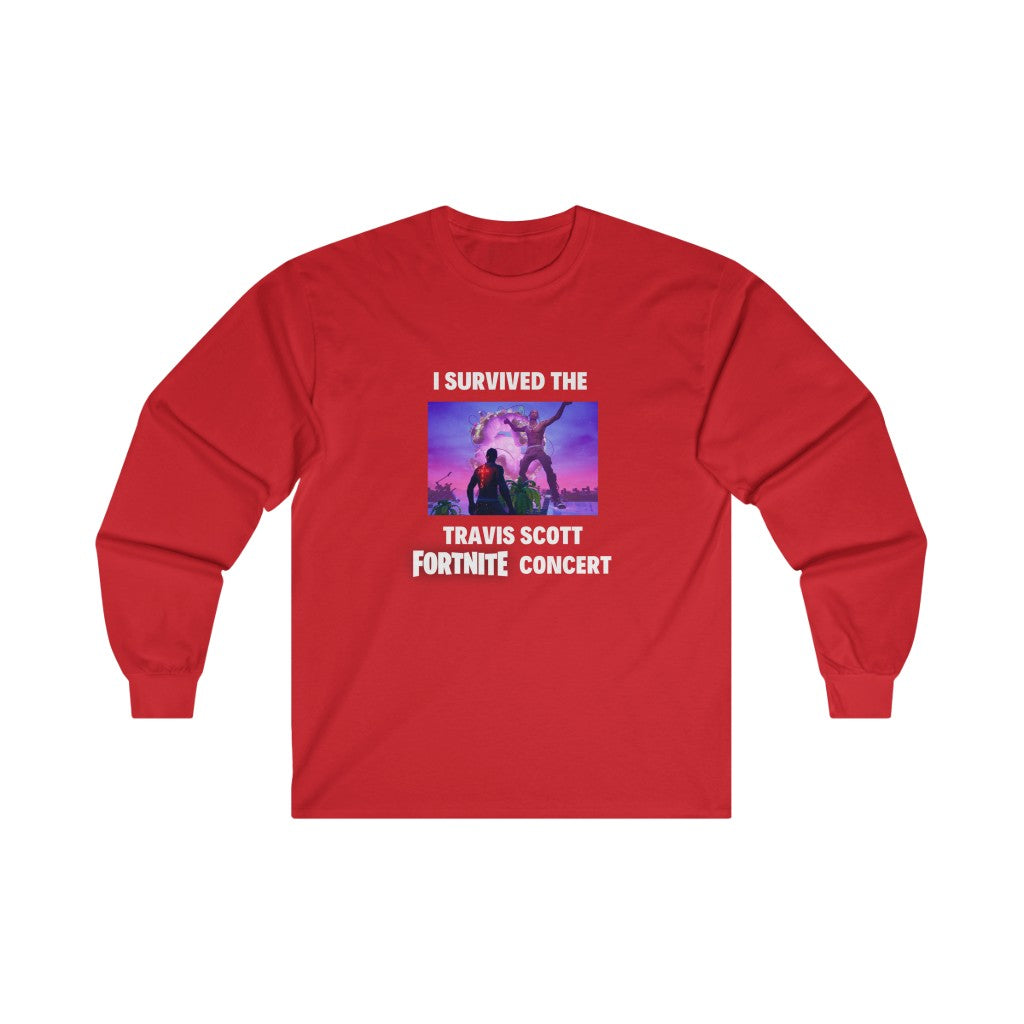 I Survived the Travis Scott Fortnite Concert - Ultra Cotton Long Sleeve Tee - All Colors