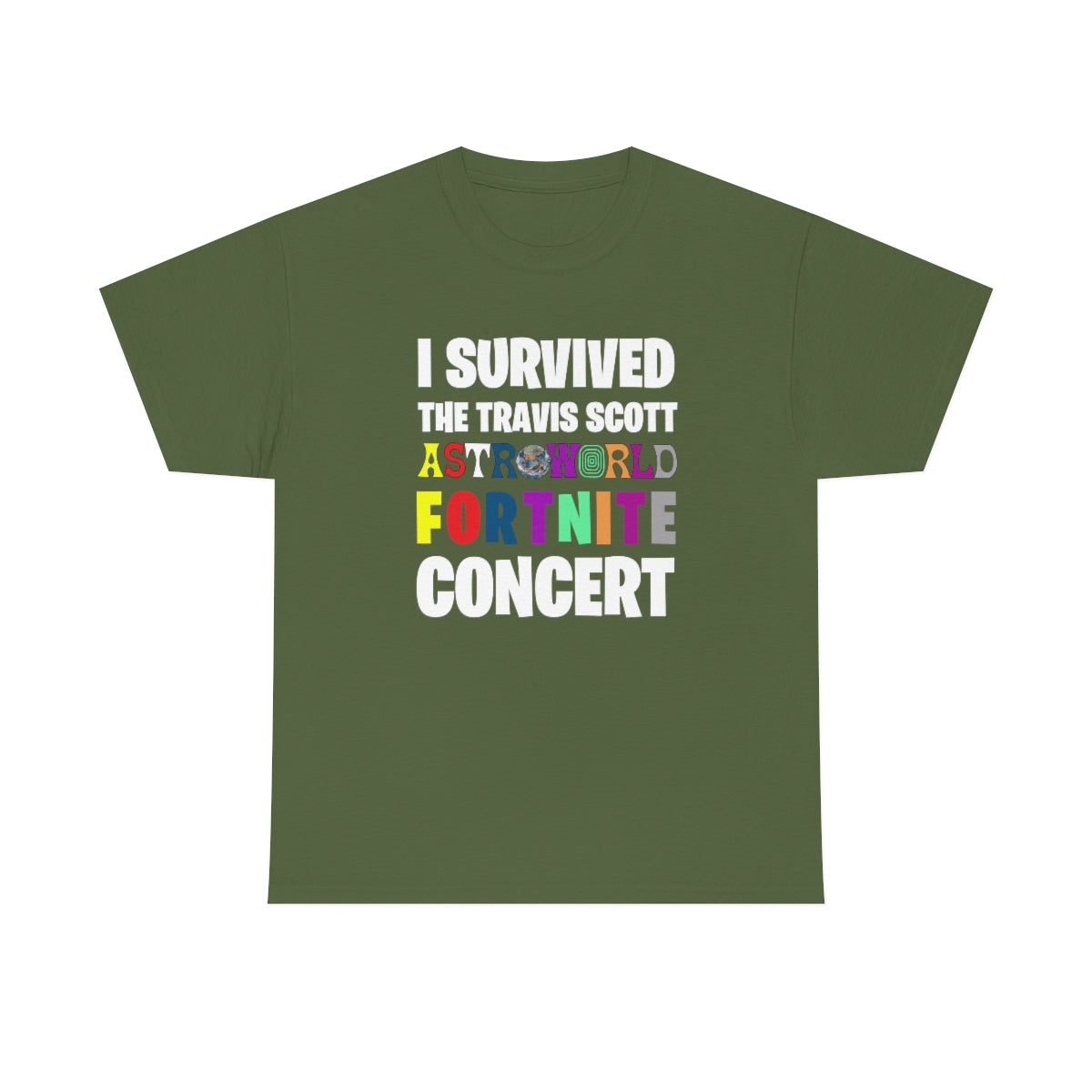 I SURVIVED THE TRAVIS SCOTT FORTNITE CONCERT - Unisex Heavy Cotton Tee - All Colors