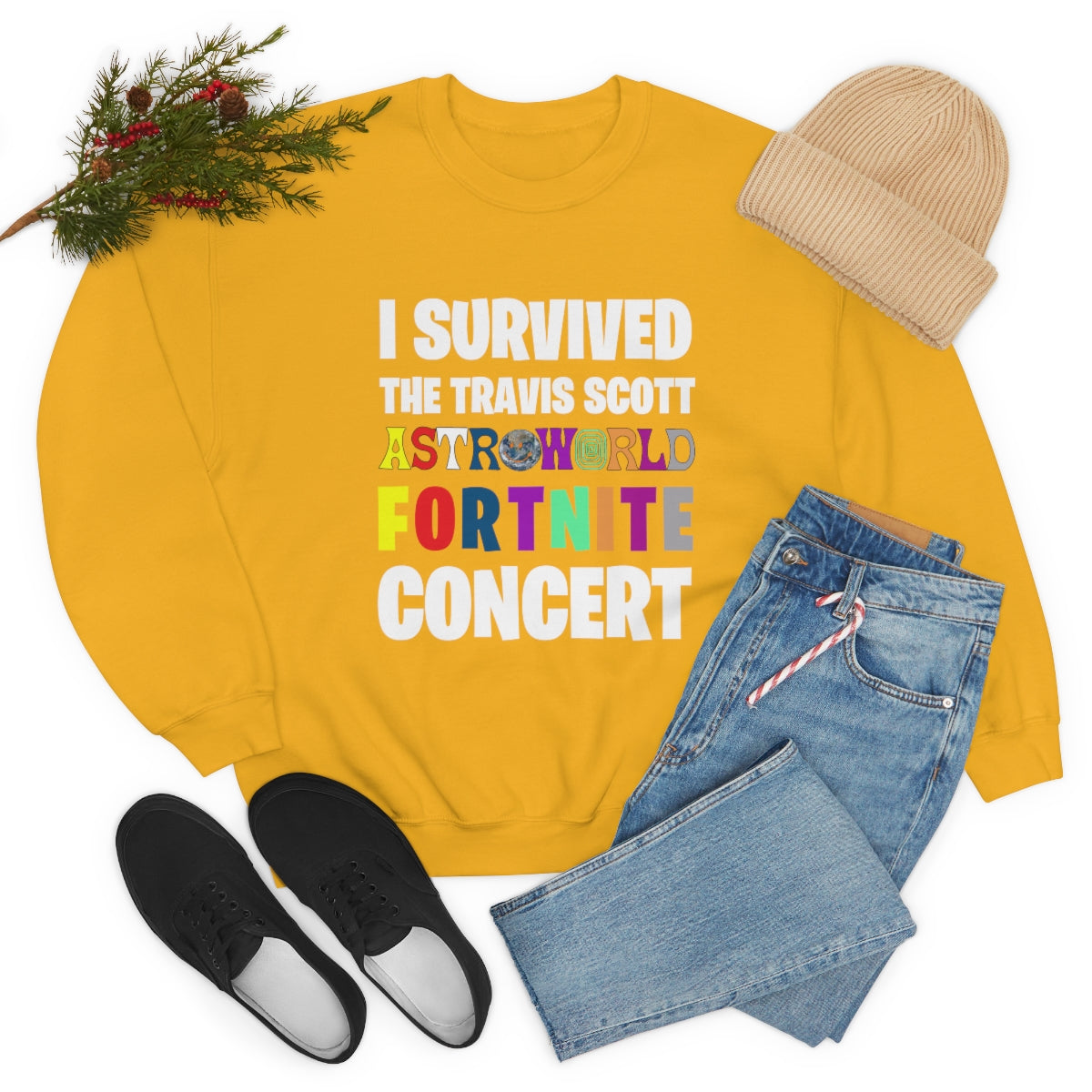 I SURVIVED THE TRAVIS SCOTT FORTNITE CONCERT - Unisex Heavy Blend™ Crewneck Sweatshirt