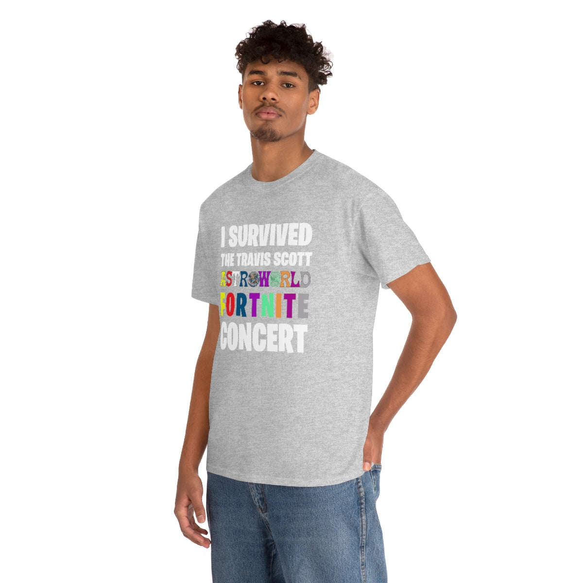 I SURVIVED THE TRAVIS SCOTT FORTNITE CONCERT - Unisex Heavy Cotton Tee - All Colors